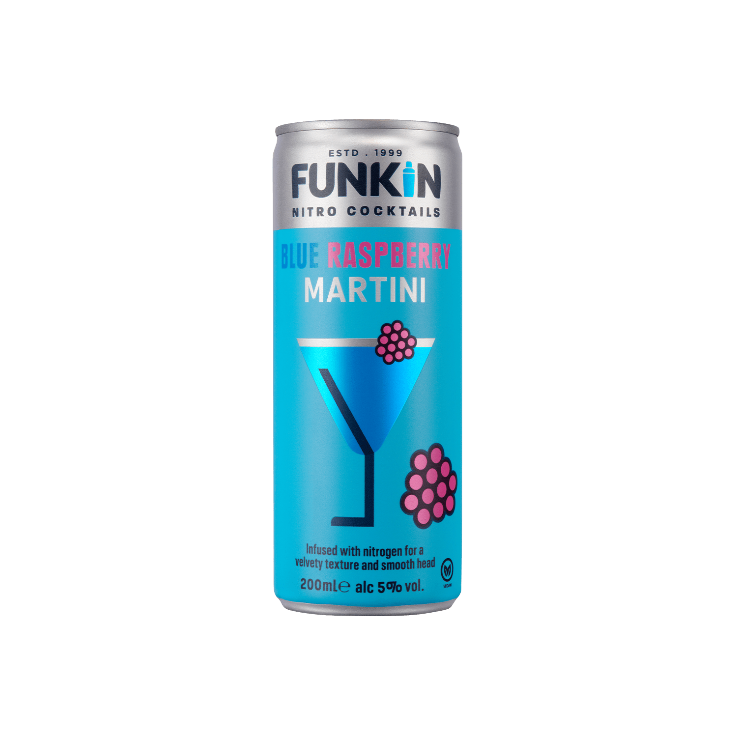 Blue Raspberry Martini Nitro Can (12 x 200ml) | FUNKIN COCKTAILS