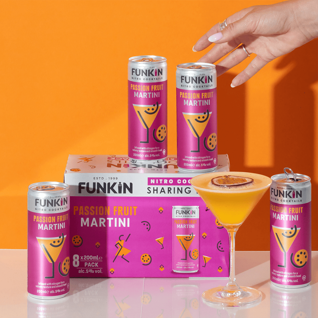 Passion Fruit Martini Nitro Can Sharing Pack FUNKIN COCKTAILS